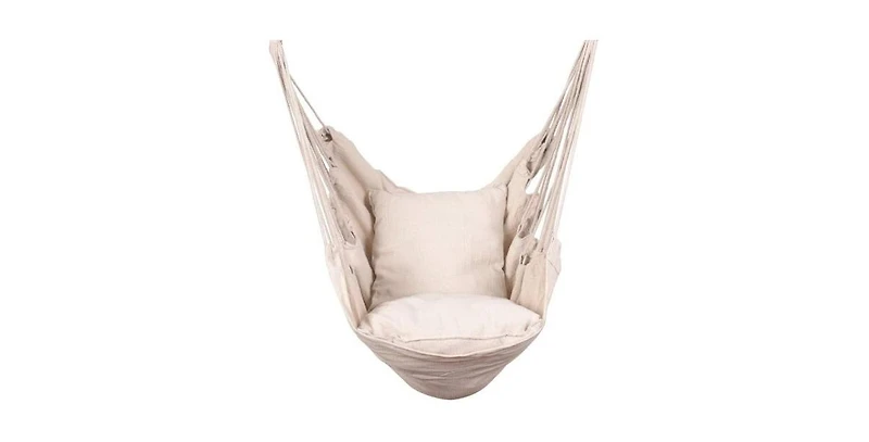 Flynama Natural Rope Hammock Chair Swing with 2 Cushions Carrying Bag