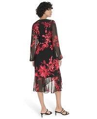 Tommy Hilfiger Women's Sheer Balloon Sleeve Dress