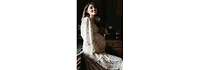 Pinkblush Maternity Cream Floral Smocked Long Sleeve Maxi Dress
