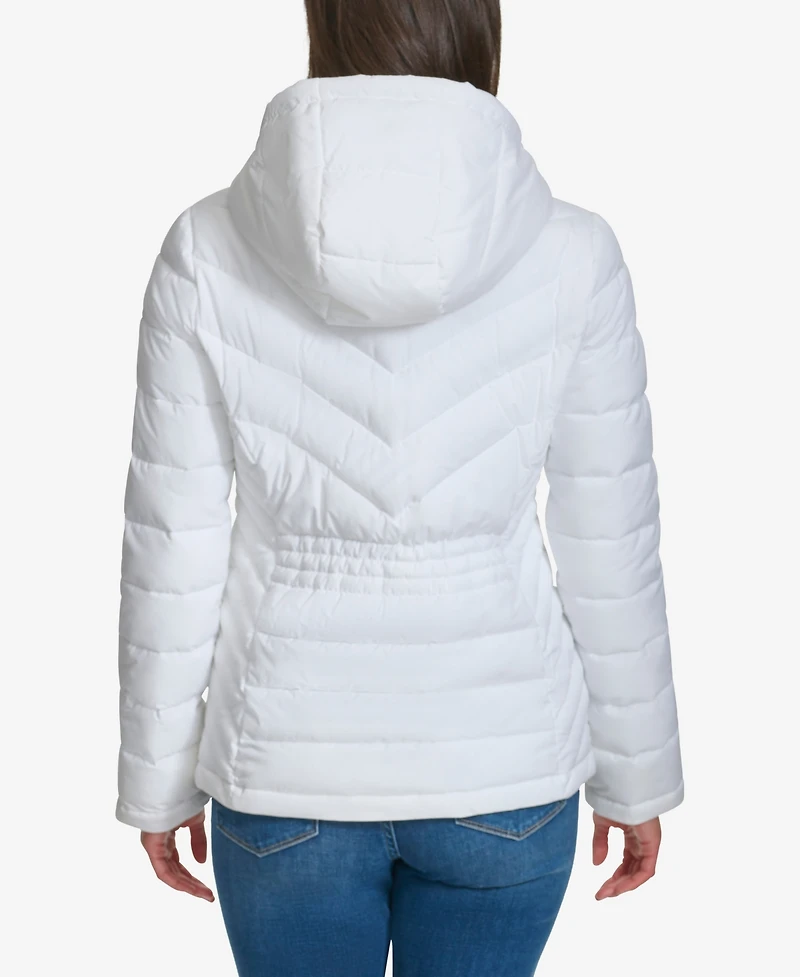 Tommy Hilfiger Women's Long Sleeves Hooded Puffer Jacket