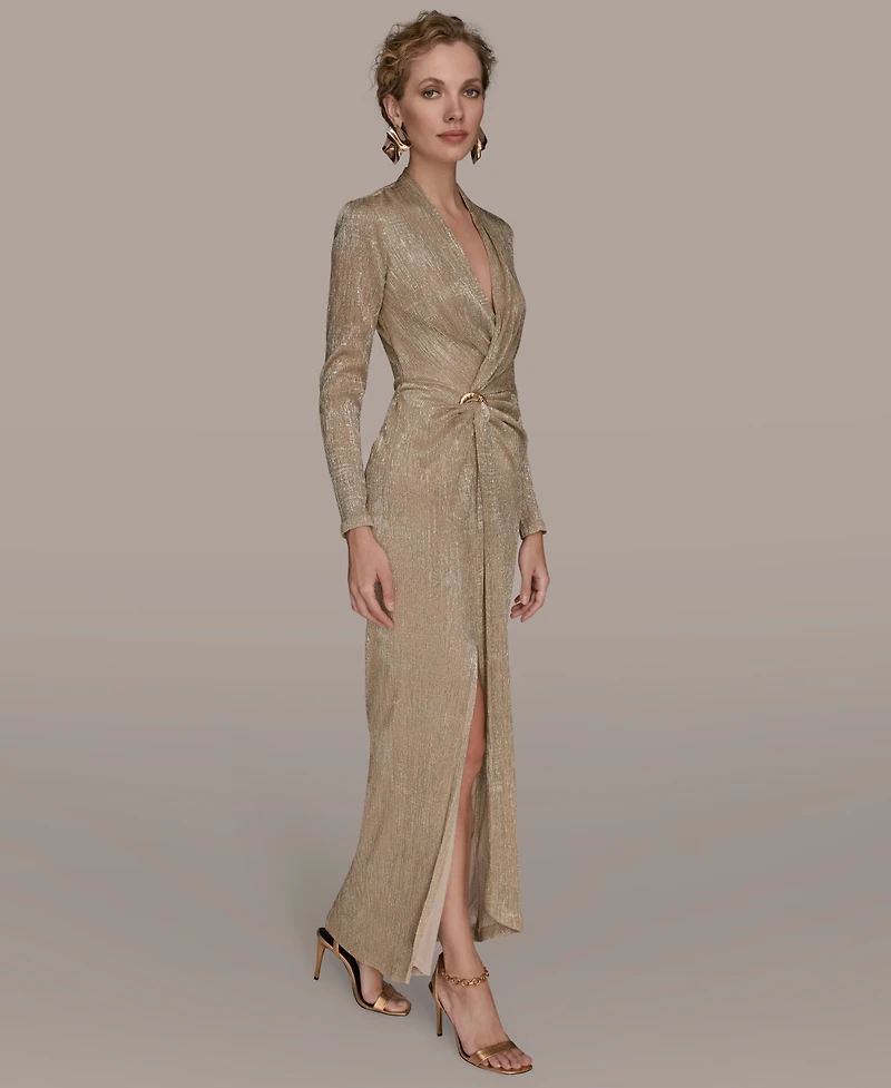 Donna Karan New York Women's V-Neck Draped Gown