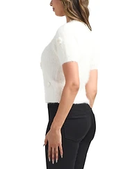 Bcx Women's Short Sleeve Crew Neck Sweater
