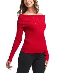 Bcx Women's Off-The-Shoulder Pull-On Sweater