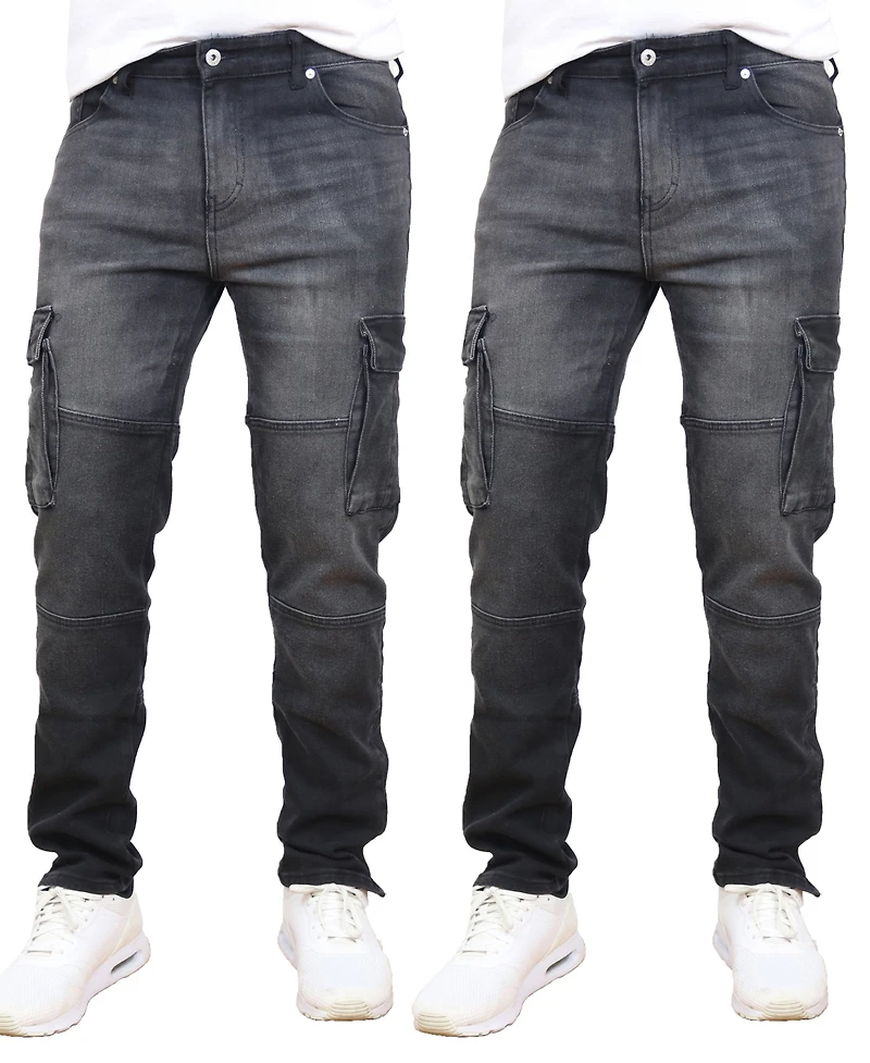 Blue Ice Men's 2-Pack Stretch Cargo Pocket Jeans
