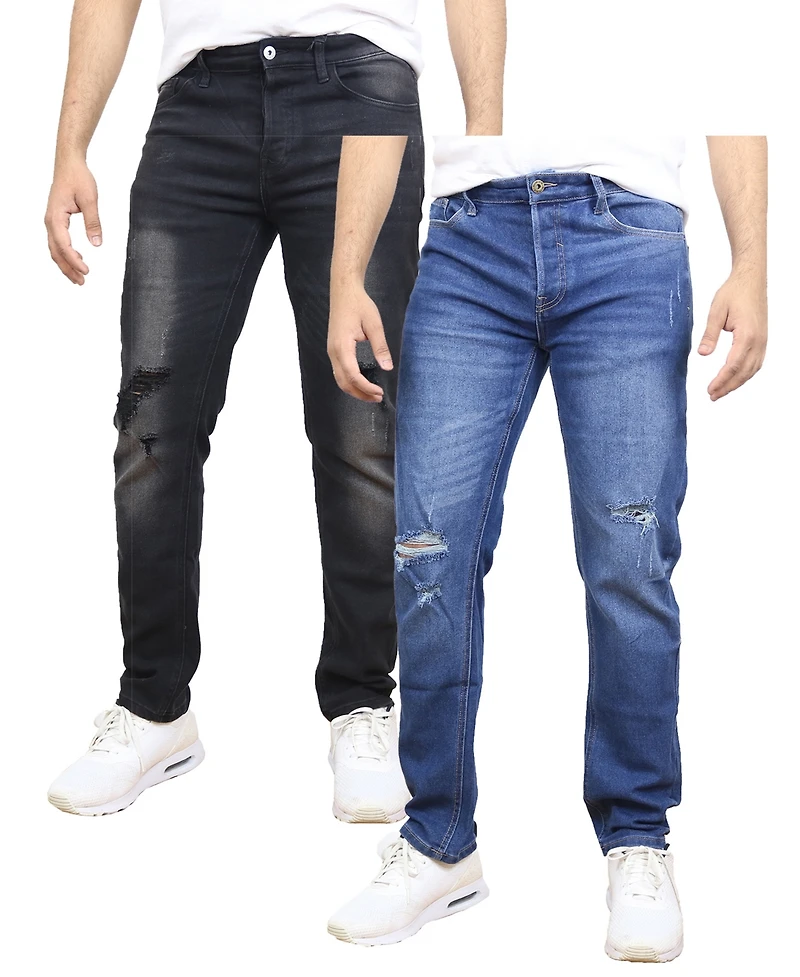 Blue Ice Men's 2-Pack Stretch Ripped Jeans