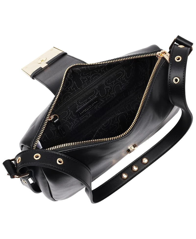 True Religion East West Shoulder Bag with Belt Buckle Tab