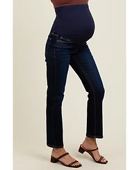Pinkblush Maternity Navy Blue Classic Ankle Slim Straight Leg Jeans