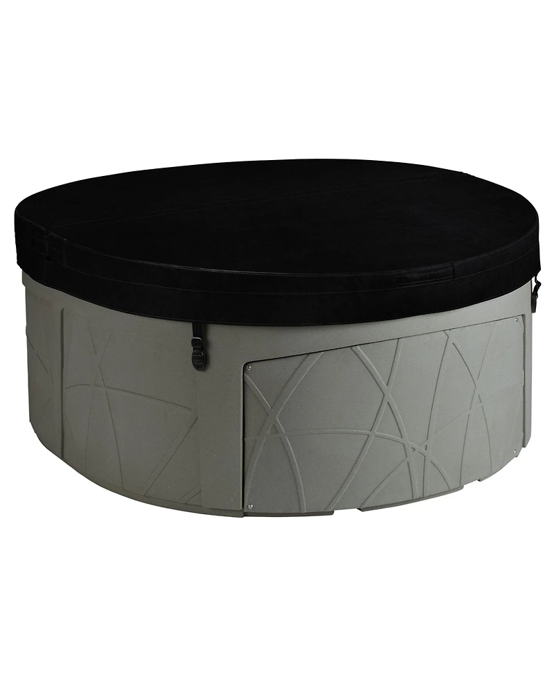 LifeSmart Key Largo Hot Tub Spa with 110 Volt Plug and Play and Led Light, Taupe