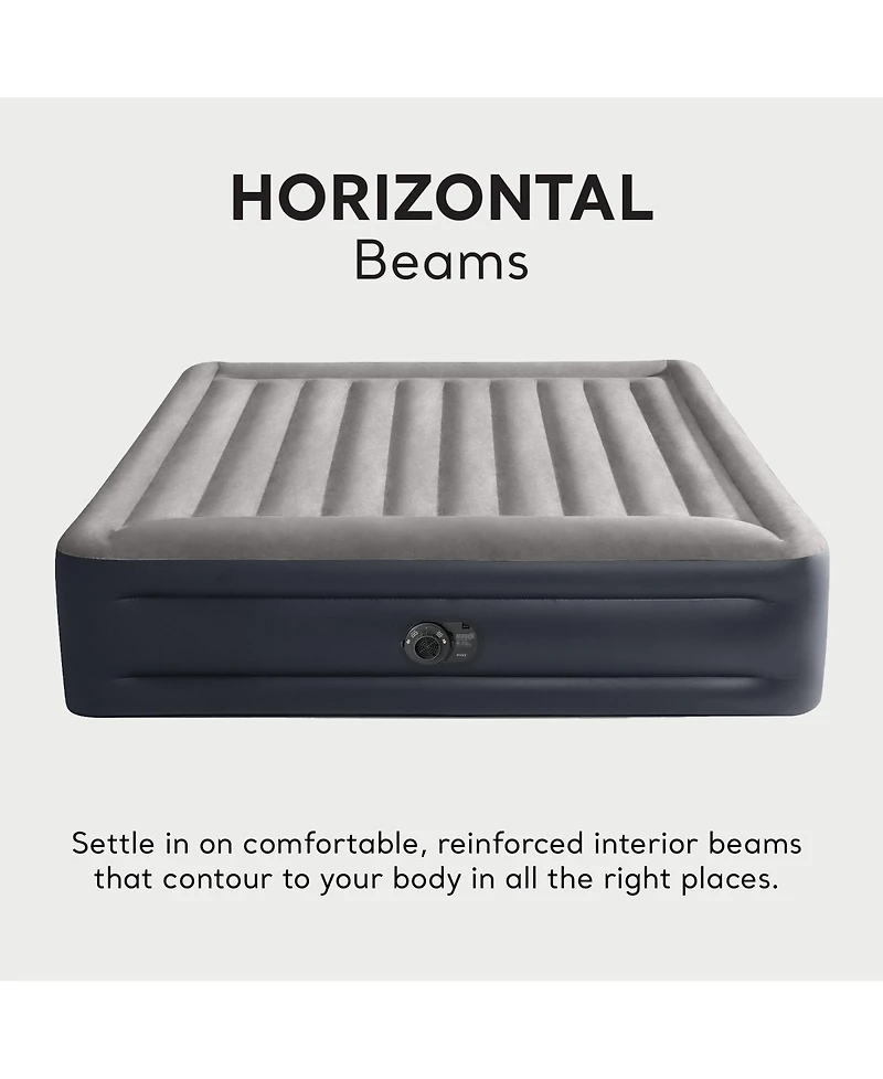 Intex Dura Beam Plus Deluxe Blow Up Air Mattress Bed with Built In Pump, King