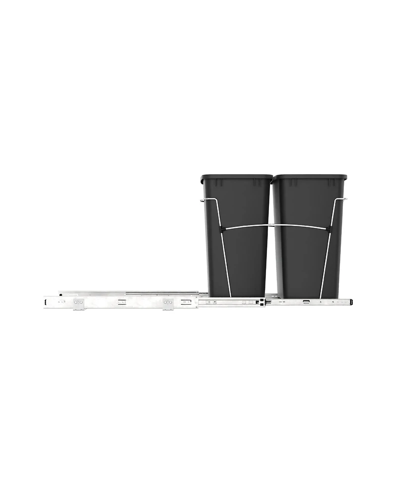 Rev-a-Shelf Double Pullout Trash Can 35 qt. for Kitchen, Black, Rv-18KD-18C S