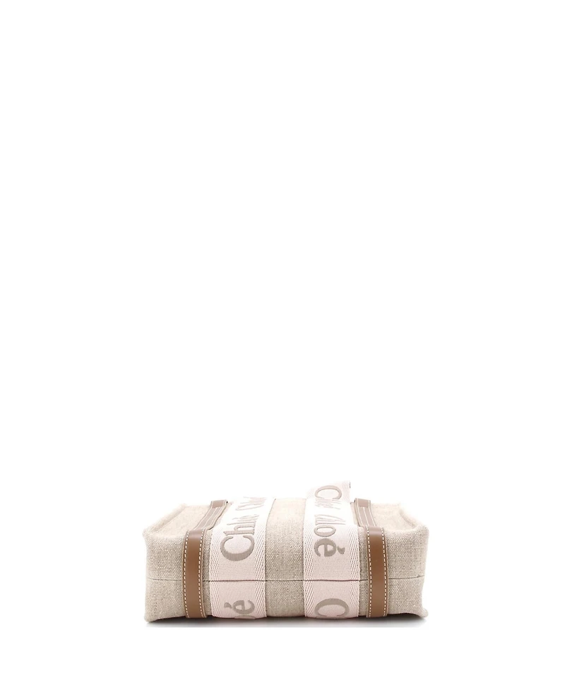 Pre-Owned Chloe Small Woody Convertible Tote Canvas with Leather