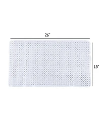Cameo Non-Slip Bathtub mat, 26" x 15" Grass Texture Shower Mat with Suction Cups and Water Drain Holes, Bpa, LaTeX, Phthalate Free