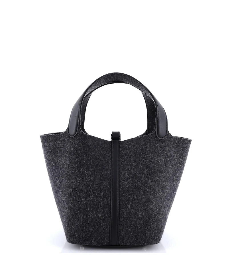 Pre-Owned Hermes Mm Picotin Lock Bag Felt with Leather