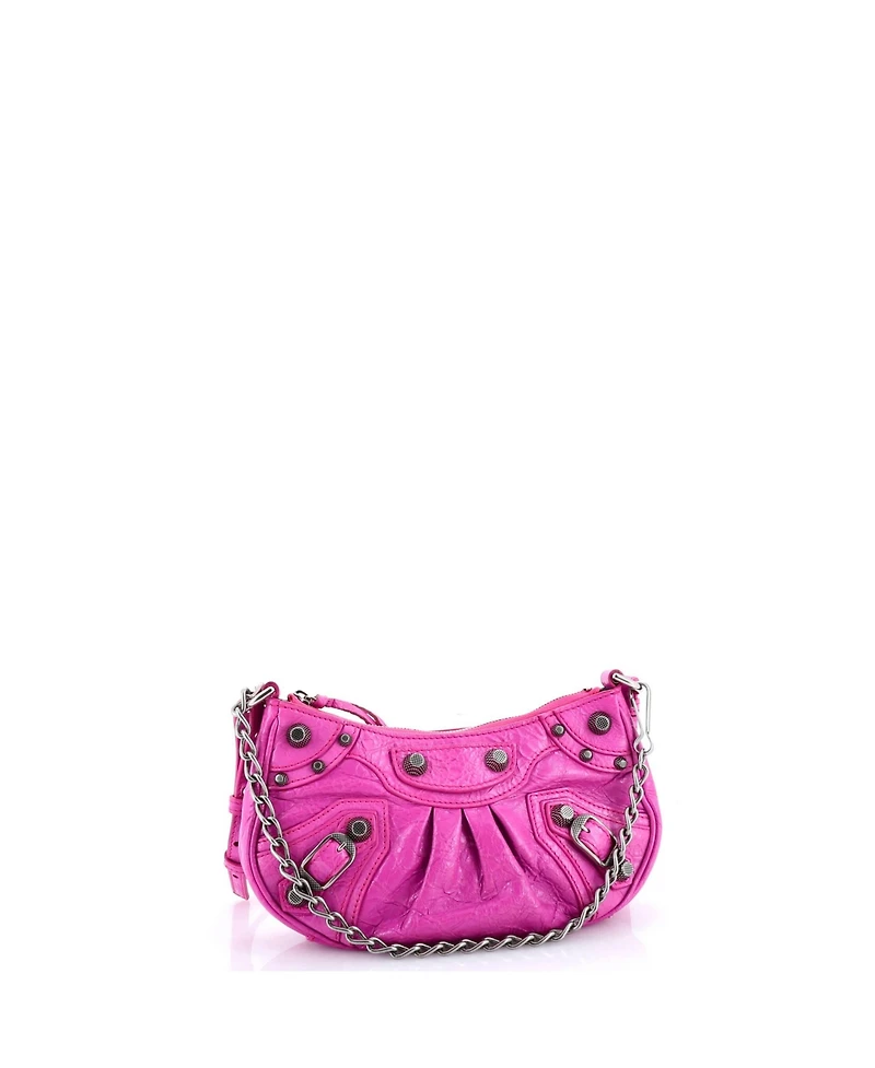 Pre-Owned Balenciaga Mini Le Cagole Giant Studs Shoulder Bag Leather