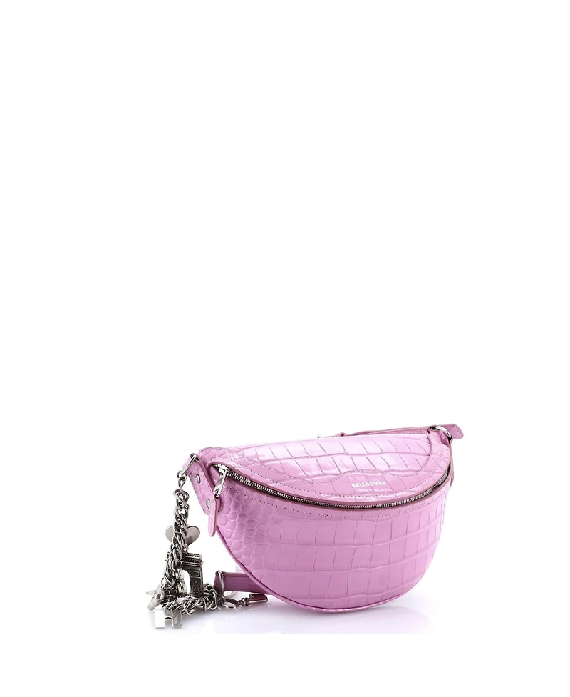 Pre-Owned Balenciaga Xxs Souvenir Belt Bag Embossed Leather