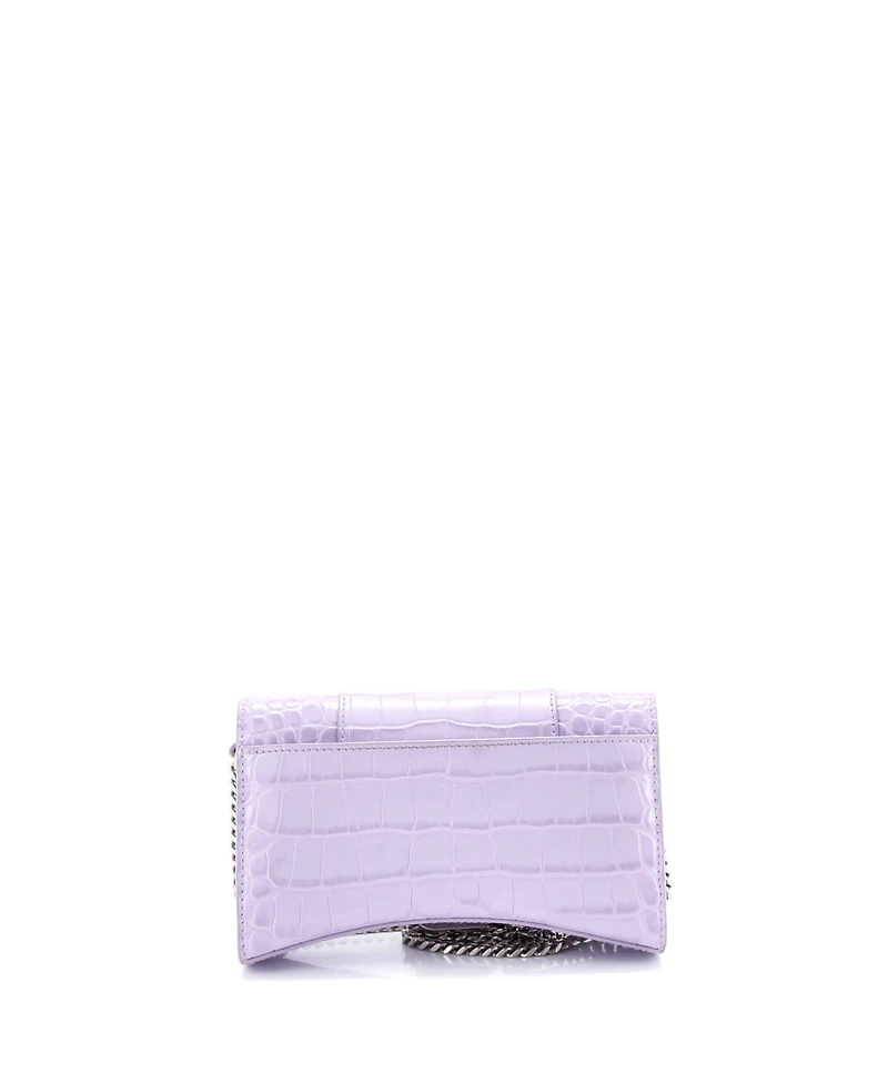 Pre-Owned Balenciaga Hourglass Chain Wallet Embossed Leather