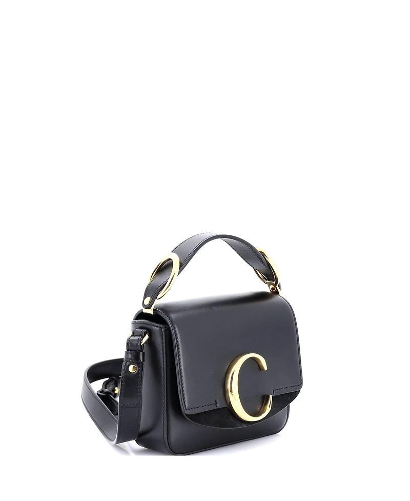 Pre-Owned Chloe Mini C Flap Bag Leather
