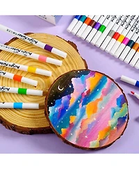 Htutwoo 24pcs Acrylic Marker Pen, Pen To Graffiti Art Of Diy Pens, Colorful Pen Sets, Waterproof, Exquisite Gift To The Student,School Supplies