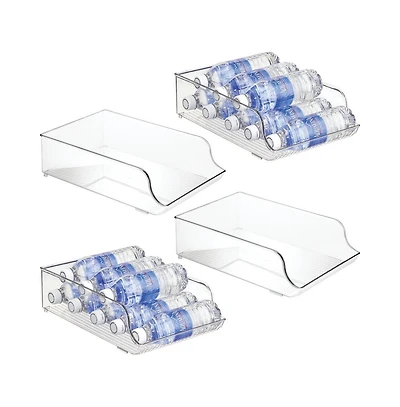 iDesign Water Bottle Organizer for Fridge - Set of 4 - Clear - Made in Usa