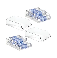 iDesign Water Bottle Organizer for Fridge - Set of 4 - Clear - Made in Usa