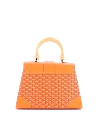 Pre-Owned Goyard Mm Saigon Top Handle Bag Coated Canvas with Leather