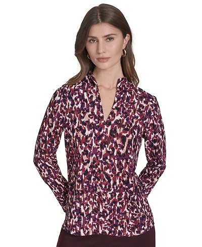 Halston Women's V-Neck Long Sleeves Tunic Top