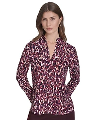 Halston Women's V-Neck Long Sleeves Tunic Top