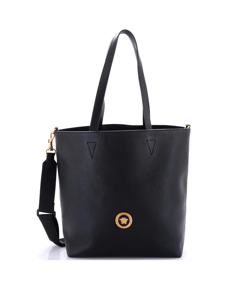 Pre-Owned Versace Tall La Medusa Convertible Shopper Tote Bag Leather Leather