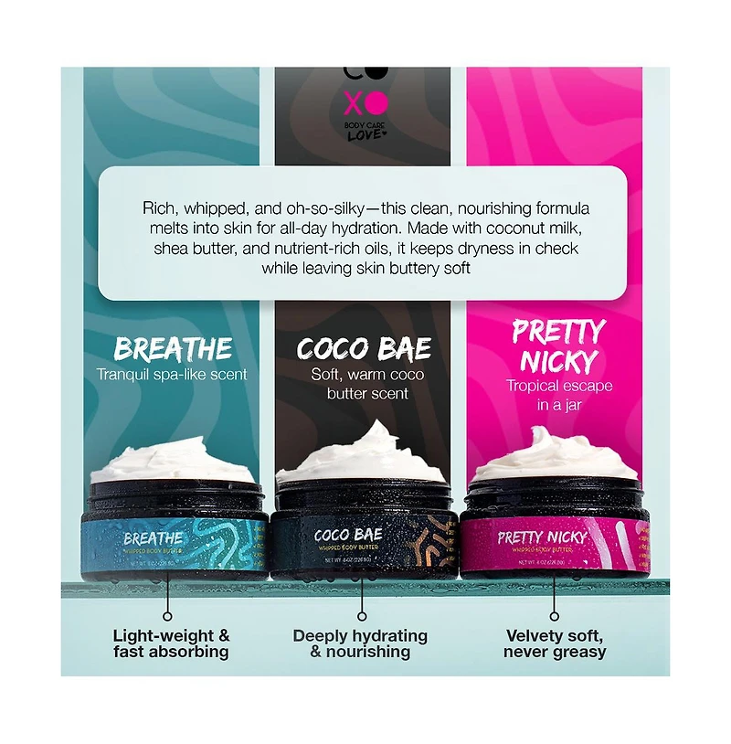CoCo Xo Pretty Nicky Natural Whipped Body Butter 8 oz.