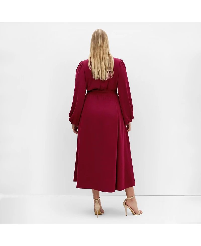 City Chic Women's Ivanna V Neck Maxi Dress