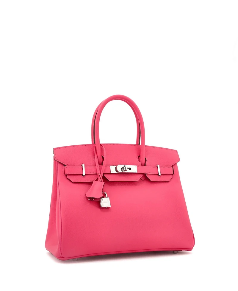 Pre-Owned Hermes Birkin 30 Handbag Pink Epsom with Palladium Hardware