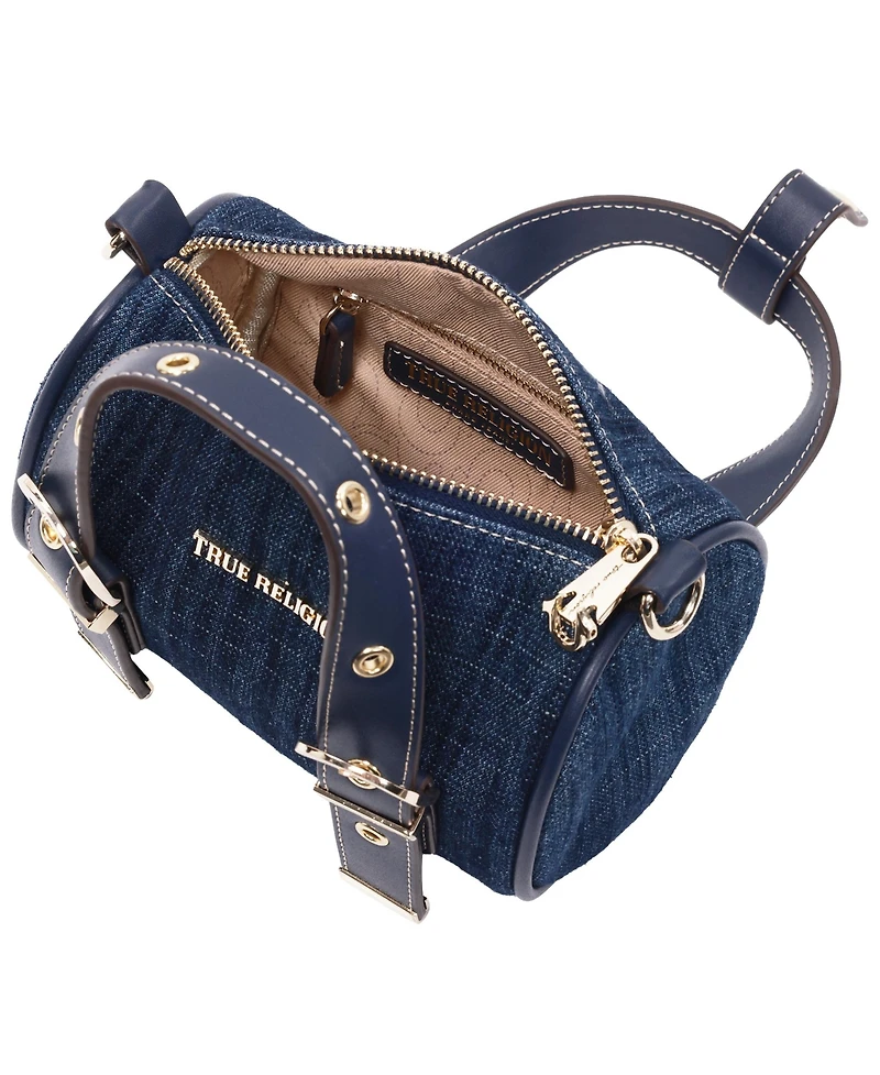 True Religion Denim Buckle Strap Mini Satchel