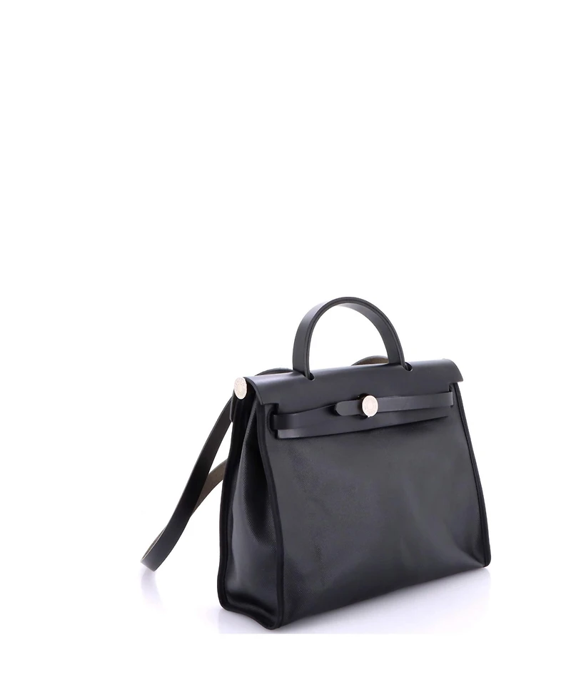 Pre-Owned Hermes 31 Herbag Zip Berline Vache Canvas and Leather