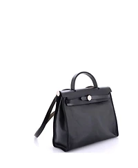 Pre-Owned Hermes 31 Herbag Zip Berline Vache Canvas and Leather