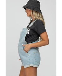 Pinkblush Maternity Light Blue Denim Short Overalls
