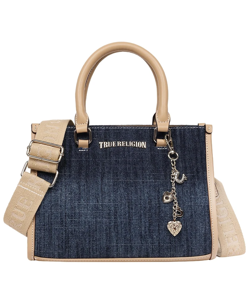 Horseshoe Dangle Colored Denim Tote