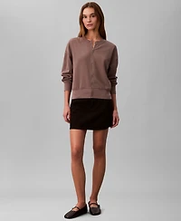 Calvin Klein Women's Crewneck Zip Front Cardigan Jacket