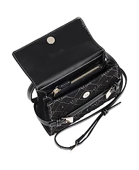 True Religion Studded Denim Flap Crossbody Bag