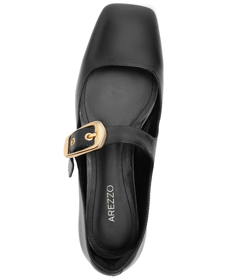 Arezzo Women's Elena Square Toe Ballet Shoes