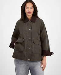 Bcbg Women's Corduroy-Collar Barn Jacket, Exclusively at Macy's