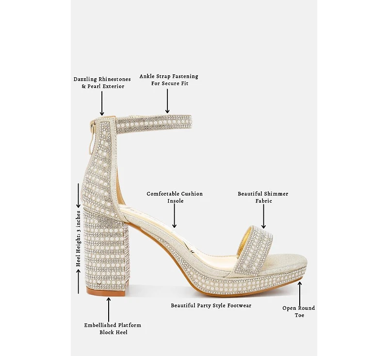 Mejuri Rhinestones And Pearl Embellished Sandals Women