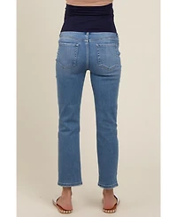 Pinkblush Maternity Blue Slim Straight Ankle Crop Jeans