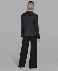 Karl Lagerfeld Paris Women's Collar Floral Print Top