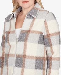 Alfred Dunner Vienna Plaid Knit Boucle Jacket