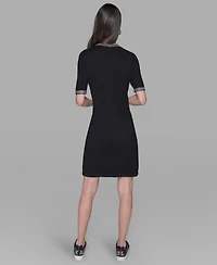 Karl Lagerfeld Paris Women's Crewneck Embellished Shift Dress