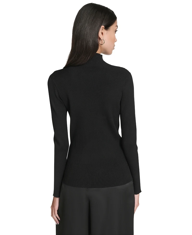 Halston Women's Embellished Long Sleeve Turtle Neck Top