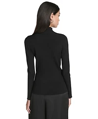 Halston Women's Embellished Long Sleeve Turtle Neck Top