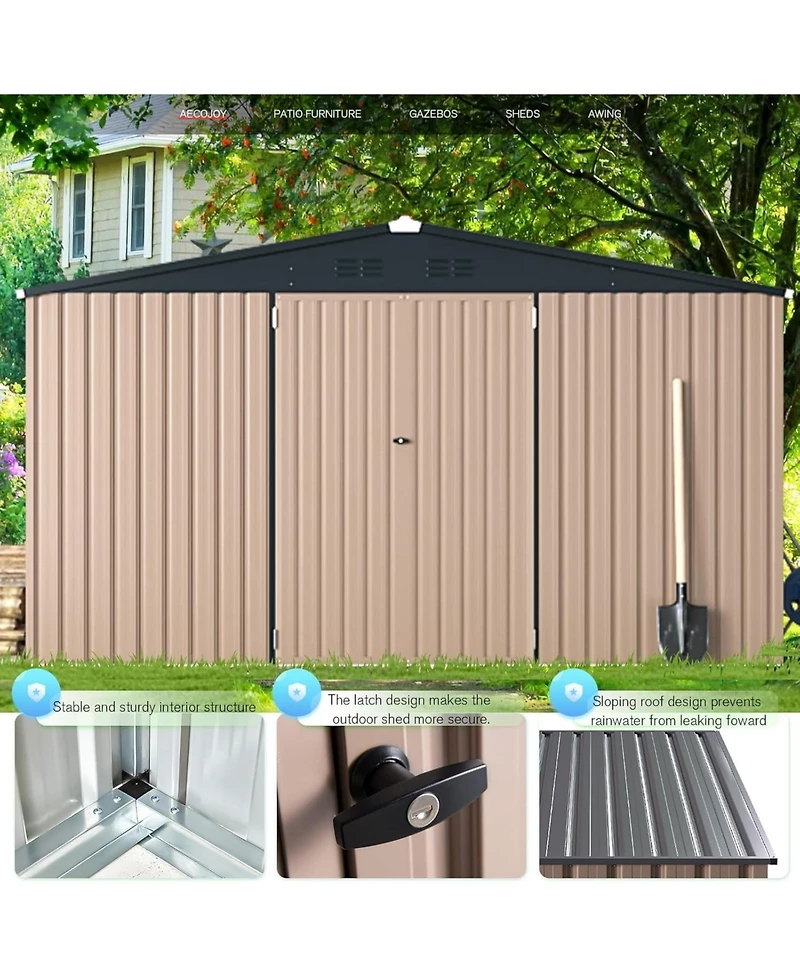 Aecojoy 12'x10' Outdoor Storage Shed