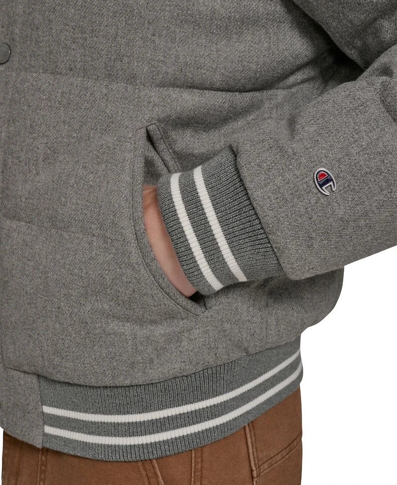 Champion Men's Wool Blend Quilted Puffer Jacket