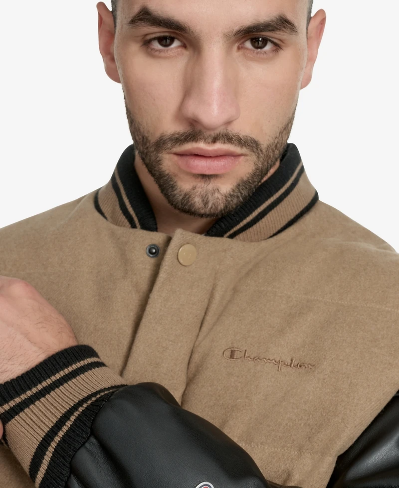 Champion Men's Wool Blend Quilted Puffer Jacket